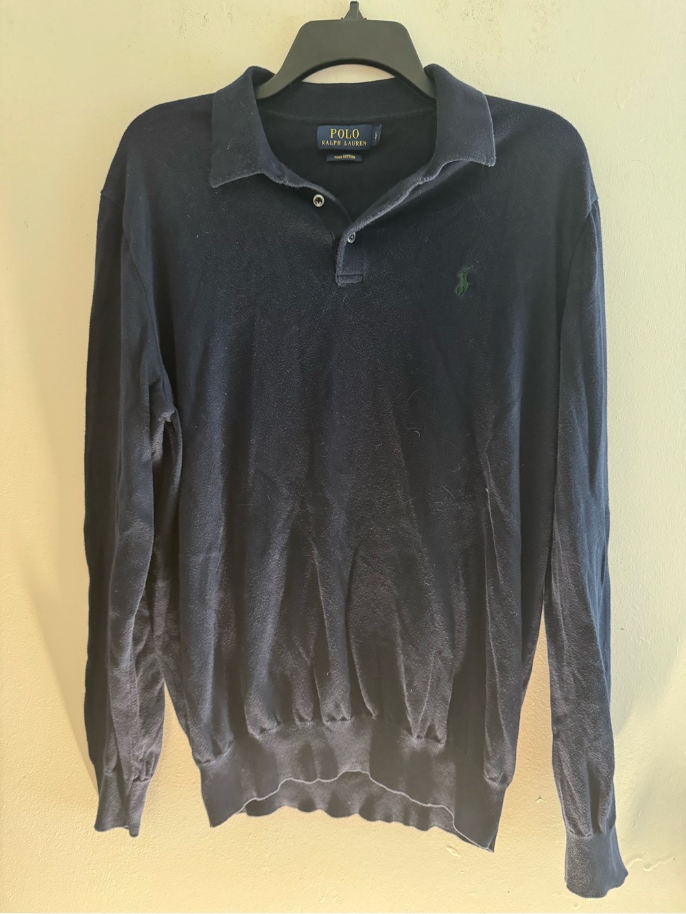 Polo by Ralph Lauren Men’s Navy Long-Sleeve Cotton Polo Size L
